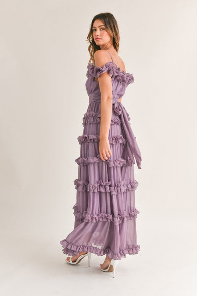 Leylani Lavender Ruffle Tiered Maxi Dress – Pippa & Pearl