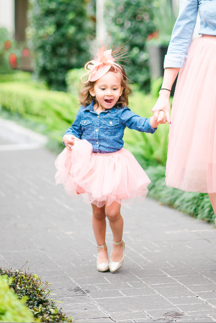 Little girl long tulle skirt best sale