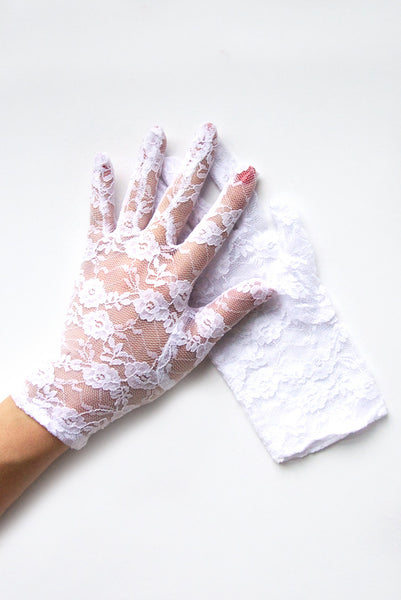 White lace outlet hand gloves