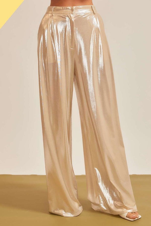 Hera Metallic Trousers and Button Up (Sold Separately)