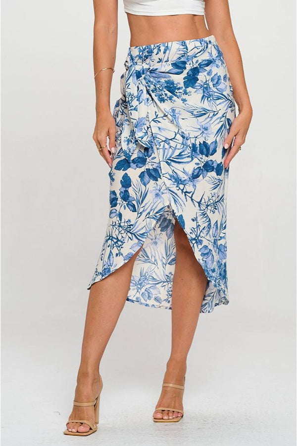 Veah Tropical Florals Wrap Skirt