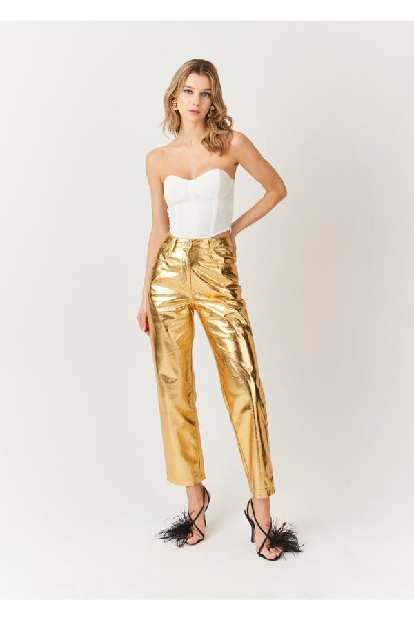 Zoey Gold Metallic Pants