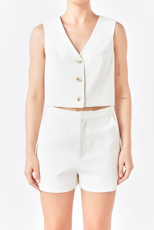 Ivanna Suit Vest Top - Ivory