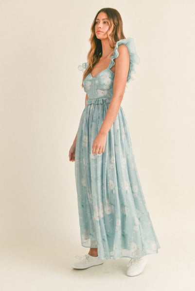 ORGANZA FLORAL MAXI GOWN