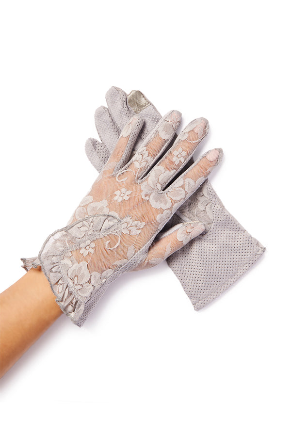 gray lace gloves