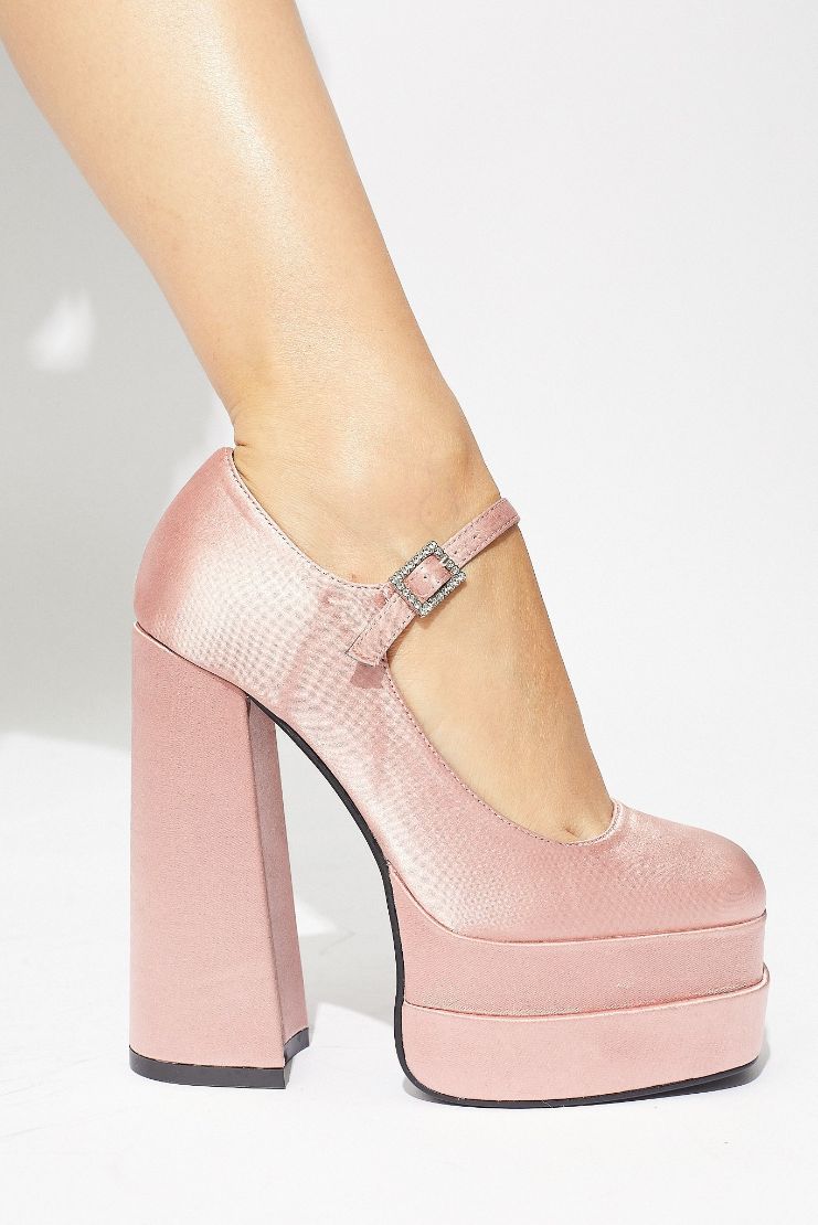 Couture Pink Pink Platform Block Heels | Pink Boutique – Pink Boutique UK