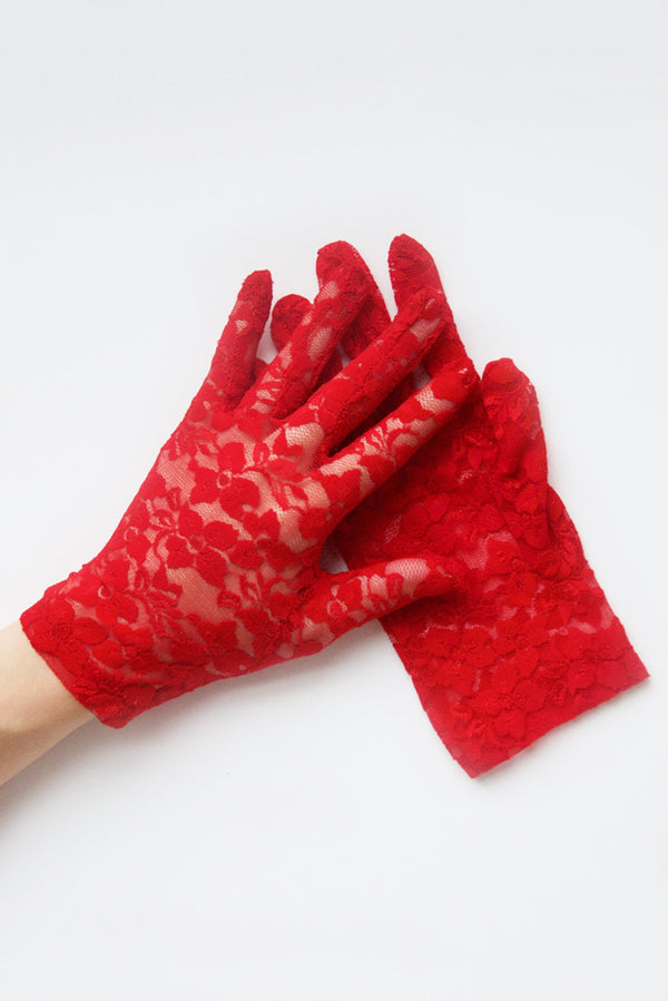 Gracie Lace Gloves - Red