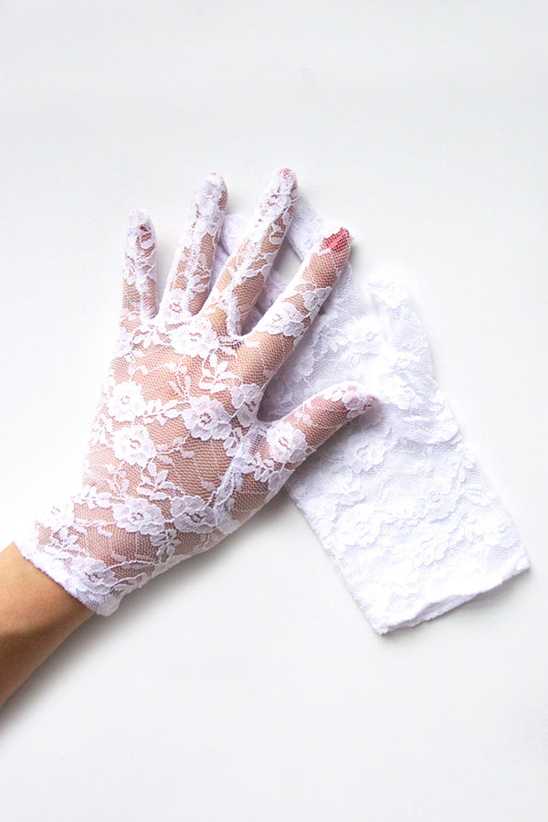 Gracie Lace Gloves - White